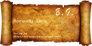 Borsody Imre névjegykártya